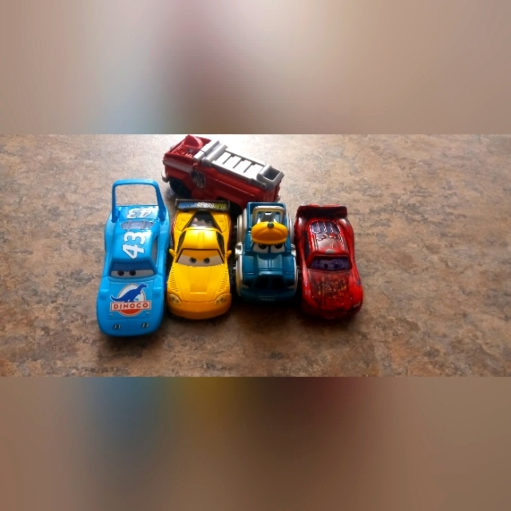 Disney Pixel Cars set of #5 Kids Toy Car Bundle vintage